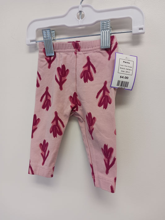 Pink Flower Carters Pants, 3M G