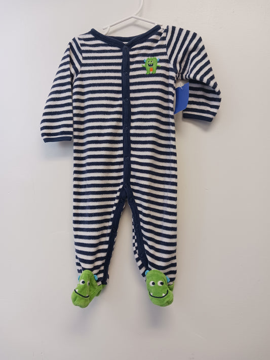 blue/white Carters Striped Sleeper, 9M B