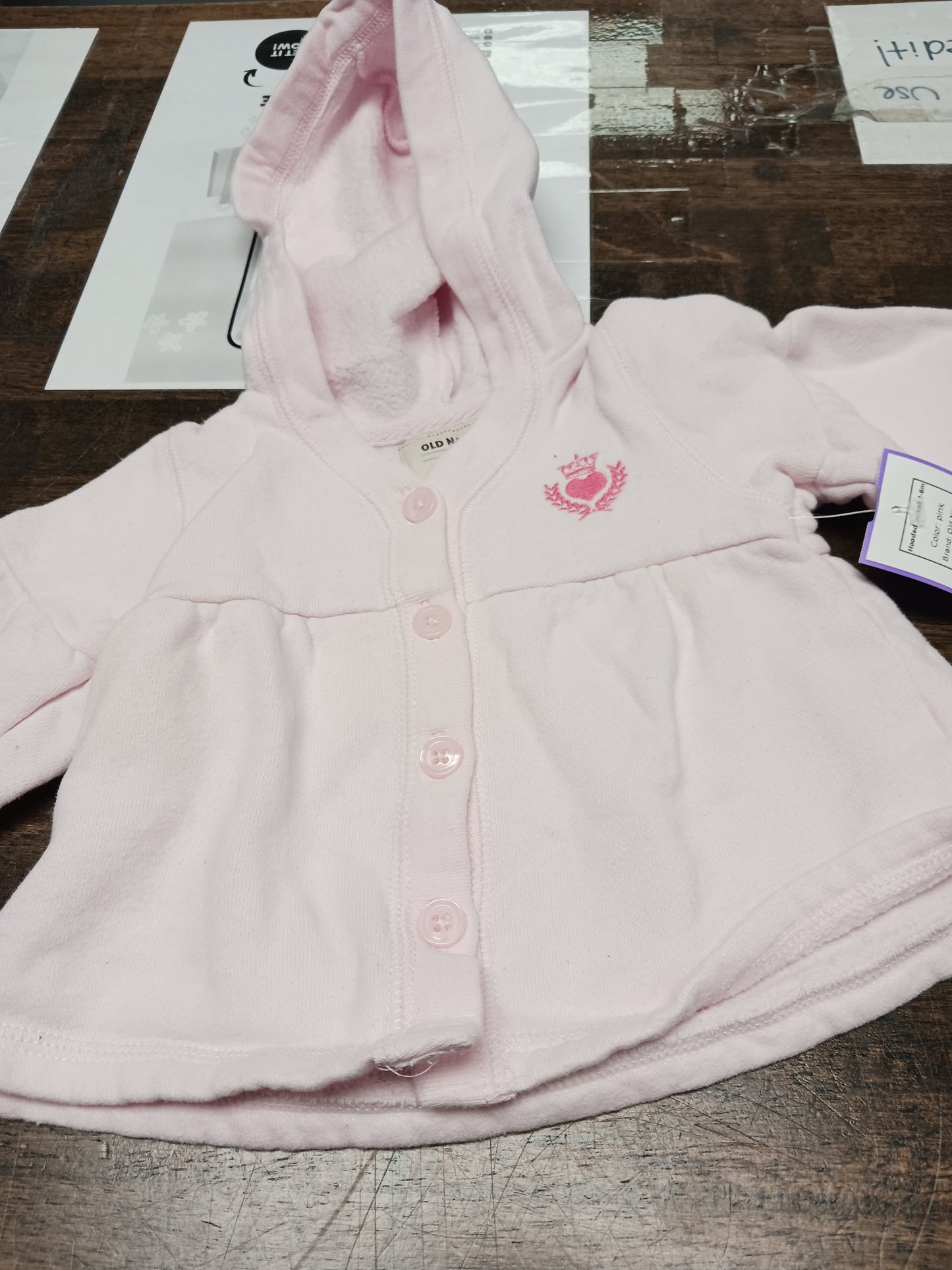pink Old Navy Hooded Jacket 3-6m, 3M G