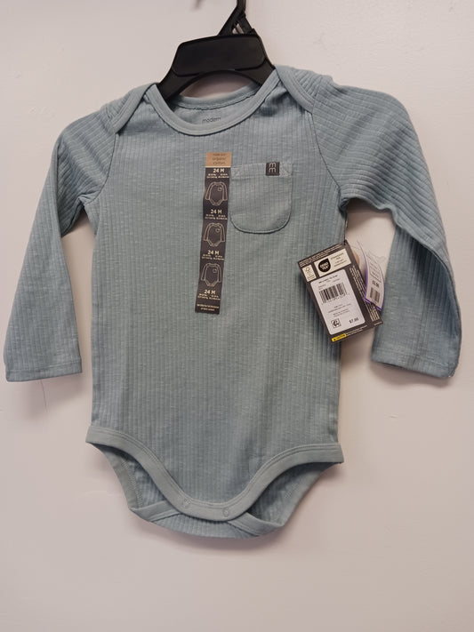 Blue Modern Moments Longsleeve Onesie, 2T B