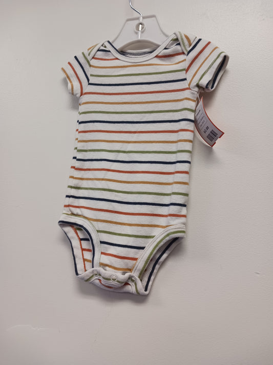 White/Colorful Striped Carters Onesie, 6M B