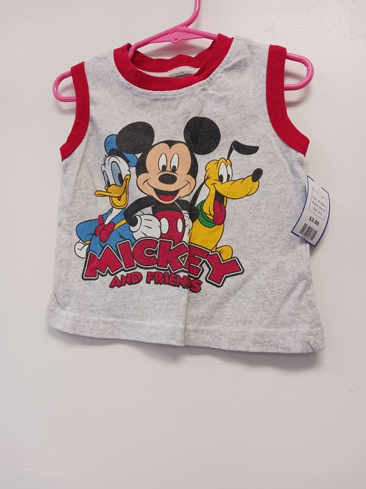 White/Red Disney Mickey Mouse Tank Top, 2T B