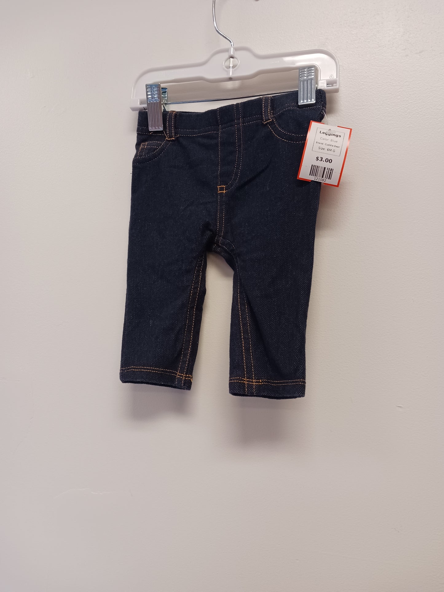 Blue Cuddle Bear Leggings, 6M G