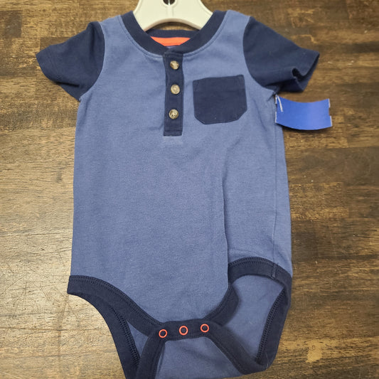 blue Cat & Jack button onesie, 3M B