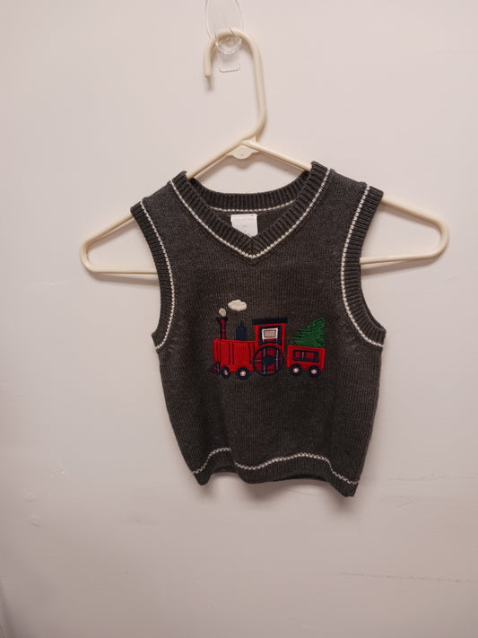 Grey Wonder Kids Train Sweater Vest, 2T B