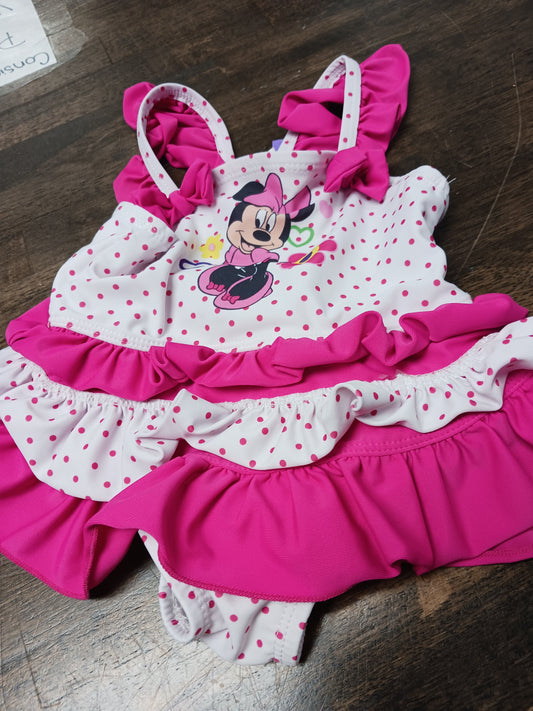 Pink/White Minnie Disney Swim Suit, 6M G