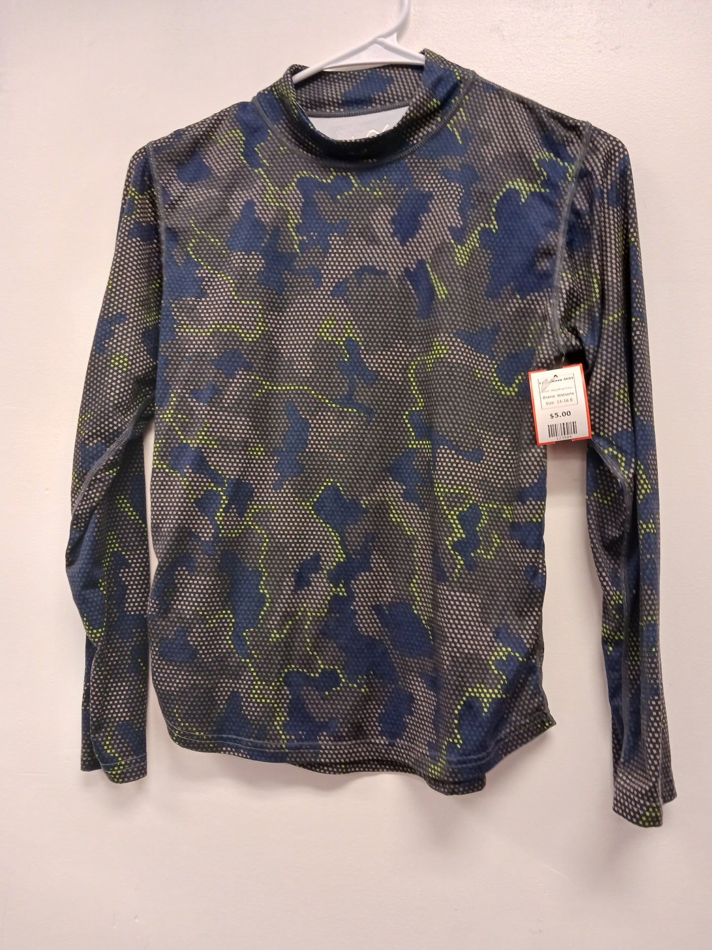 Grey/Blue/Green Watsons Longsleeve Shirt, 14-16 B