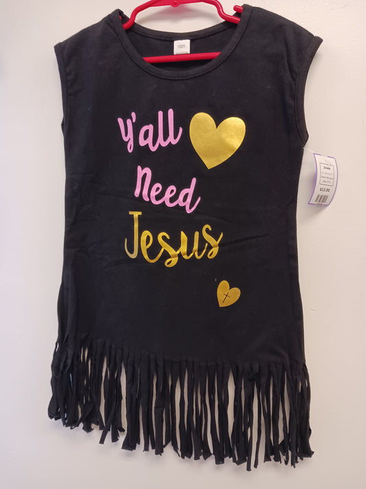 Black/Pink/Gold Boutique Dress, 3T G