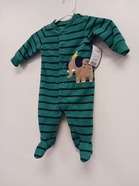 Green/Navy Elephant Carters Sleeper, NB B