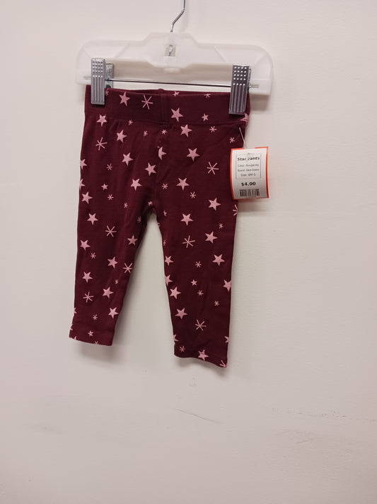 Burgandy Okie Dokie Star Pants, 6M G