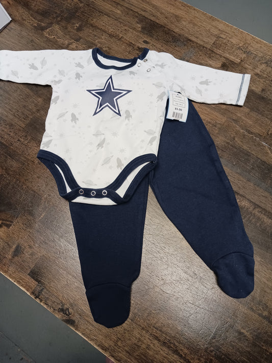 White/Navy Cowboys Outfit, NB B