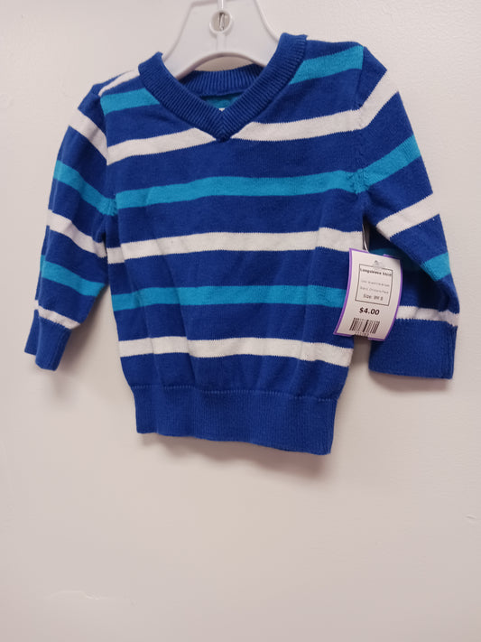 Blue/White Striped Childrens Place Longsleeve Shirt, 9M B