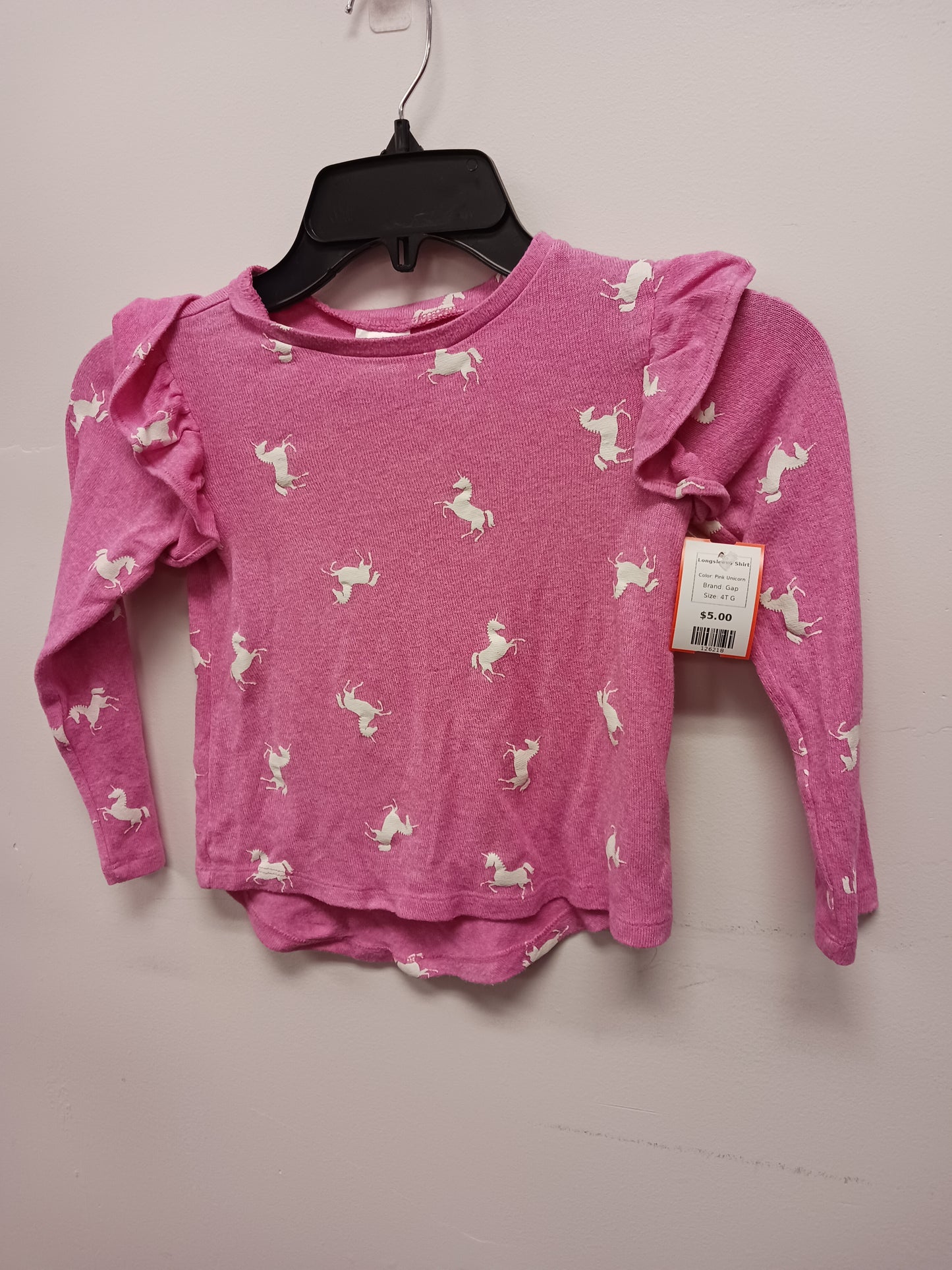 Pink Unicorn Gap Longsleeve Shirt, 4T G