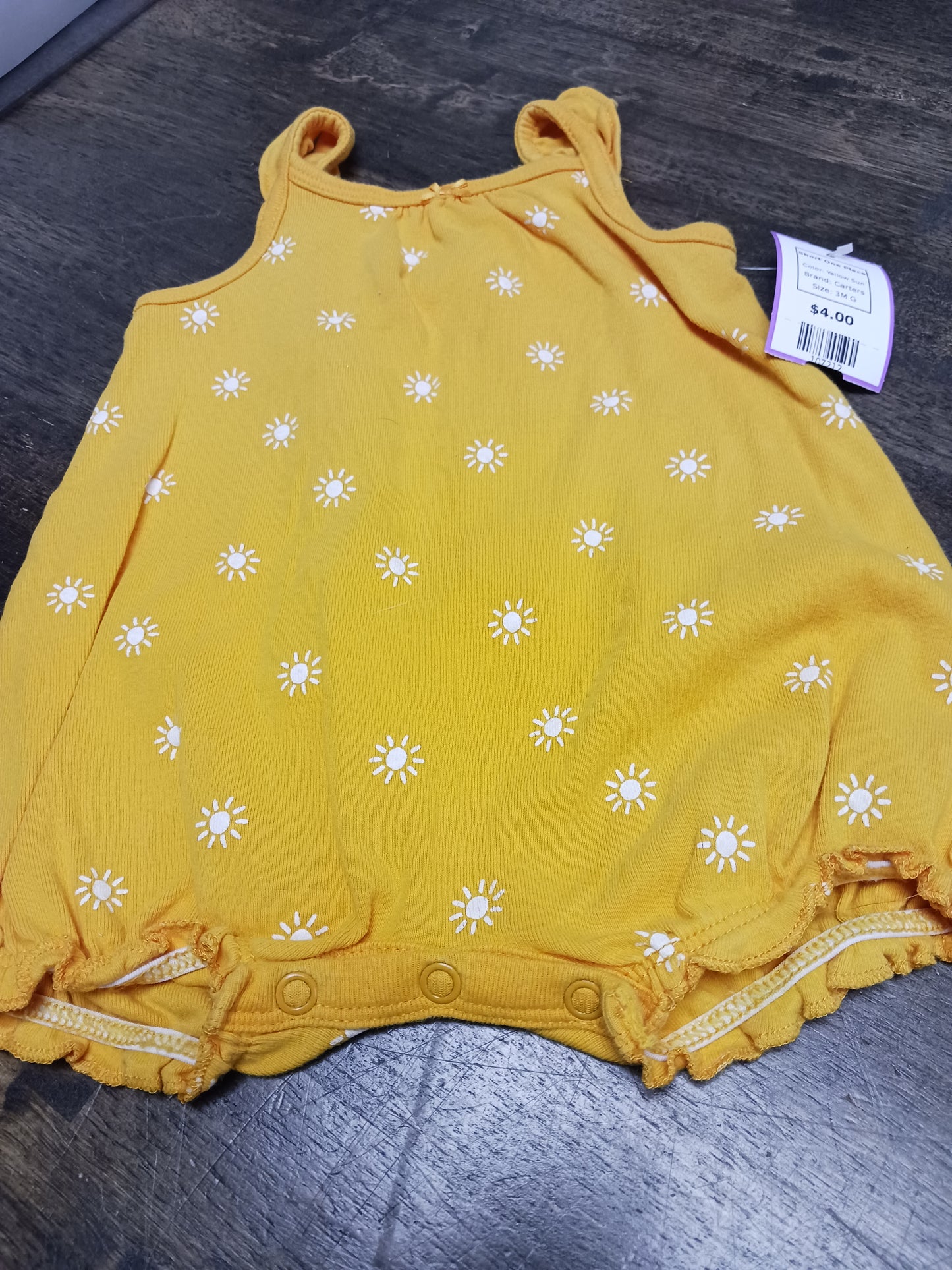 Yellow Sun Carters Short One Piece, 3M G