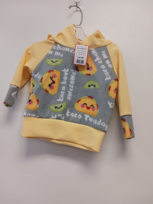 Yellow/Grey Boutique Taco Hoodie, 12M