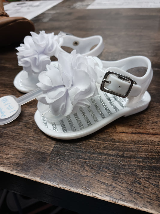 White Stepping Stones Sandals, 1C G