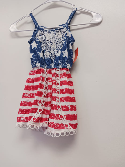 Red/White/Blue Boutique Romper, 2T G