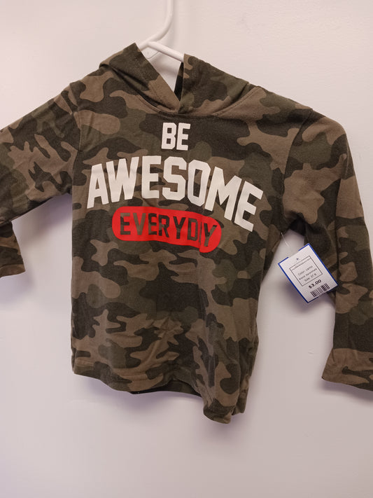 camo Garanimals Long Sleeve Be Awesome Tshirt, 3T B