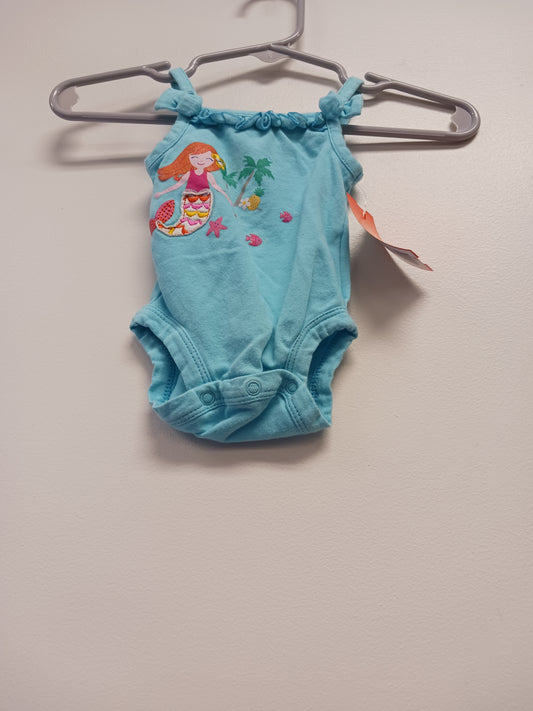 Blue Mermaid Koala Baby Tank Top Onesie, NB G