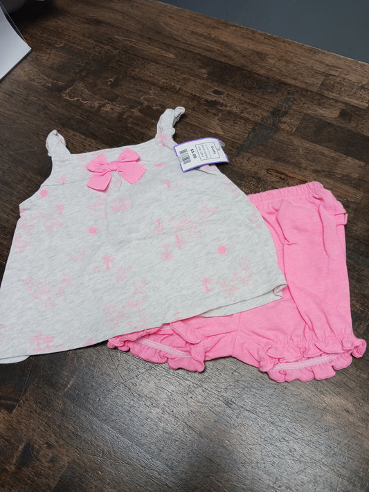 Grey/Pink Flamingo Carters Outfit, 12M G