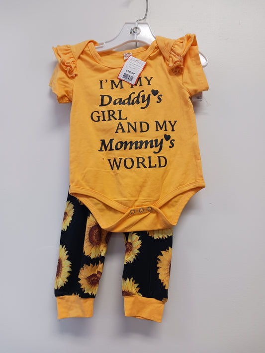 yellow/black Boutique 3 Piece Sunflower Set, 18M G
