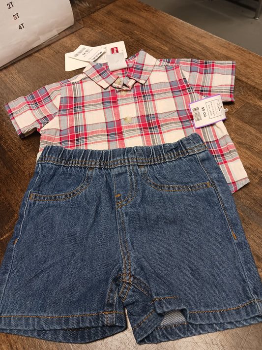 Red/Blue Plaid Wrangler Outfit, 18M B