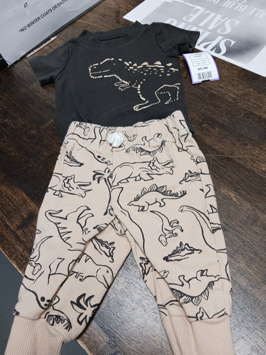 Brown Dino Carters Outfit, 3M B
