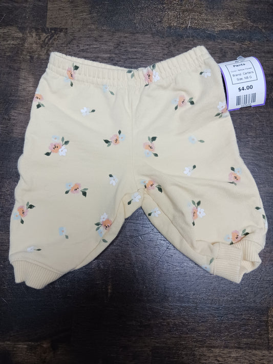Yellow Flower Carters Pants, NB G