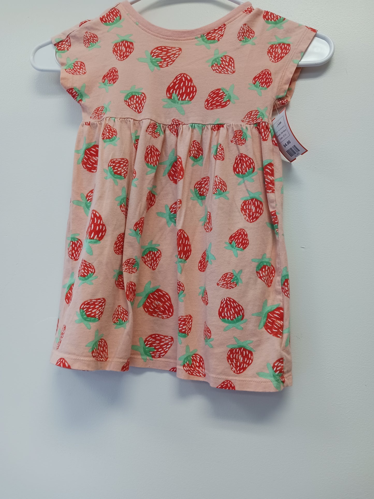 Pink Strawberry Old Navy Dress, 3T G