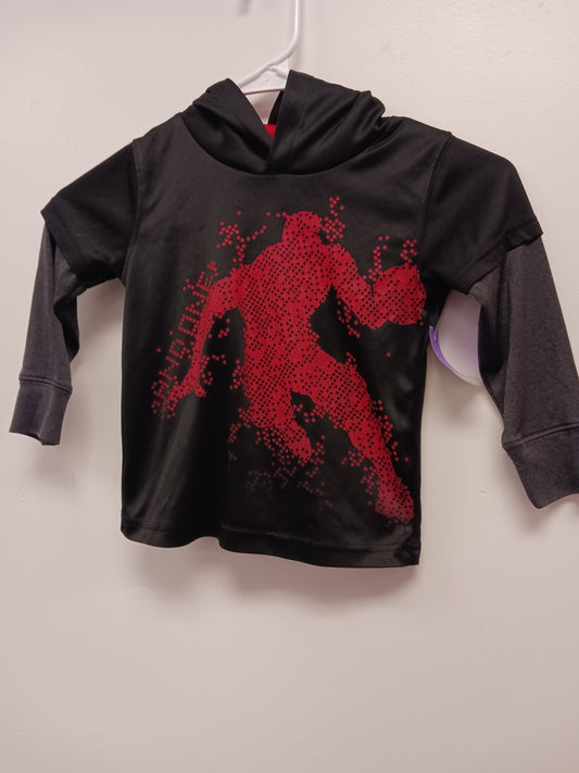 Black/Red/Grey AND1 Hooded Longsleeve Shirt, 2T B