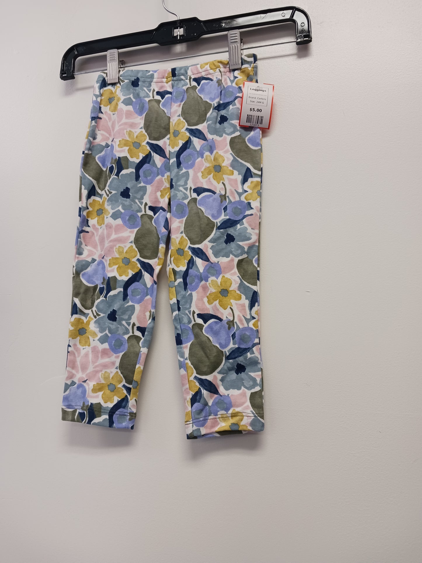 Blue/Pink/Purple/Green Flower Carters Leggings, 24M G