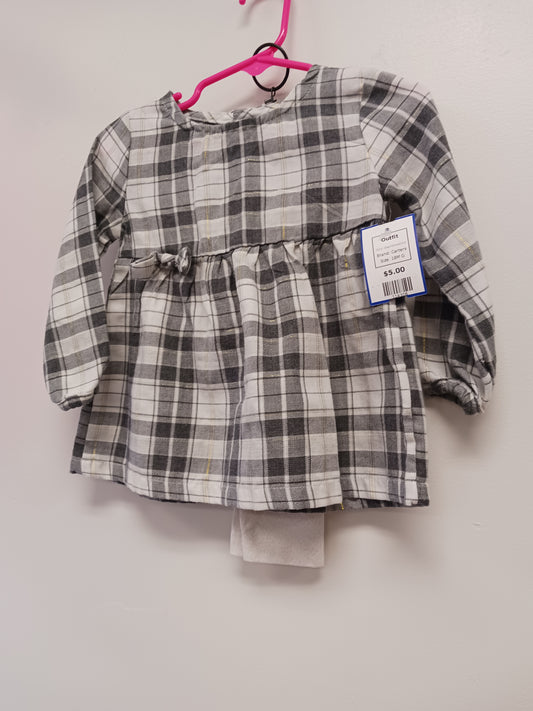 Grey/White/Gold Carters Outfit, 18M G