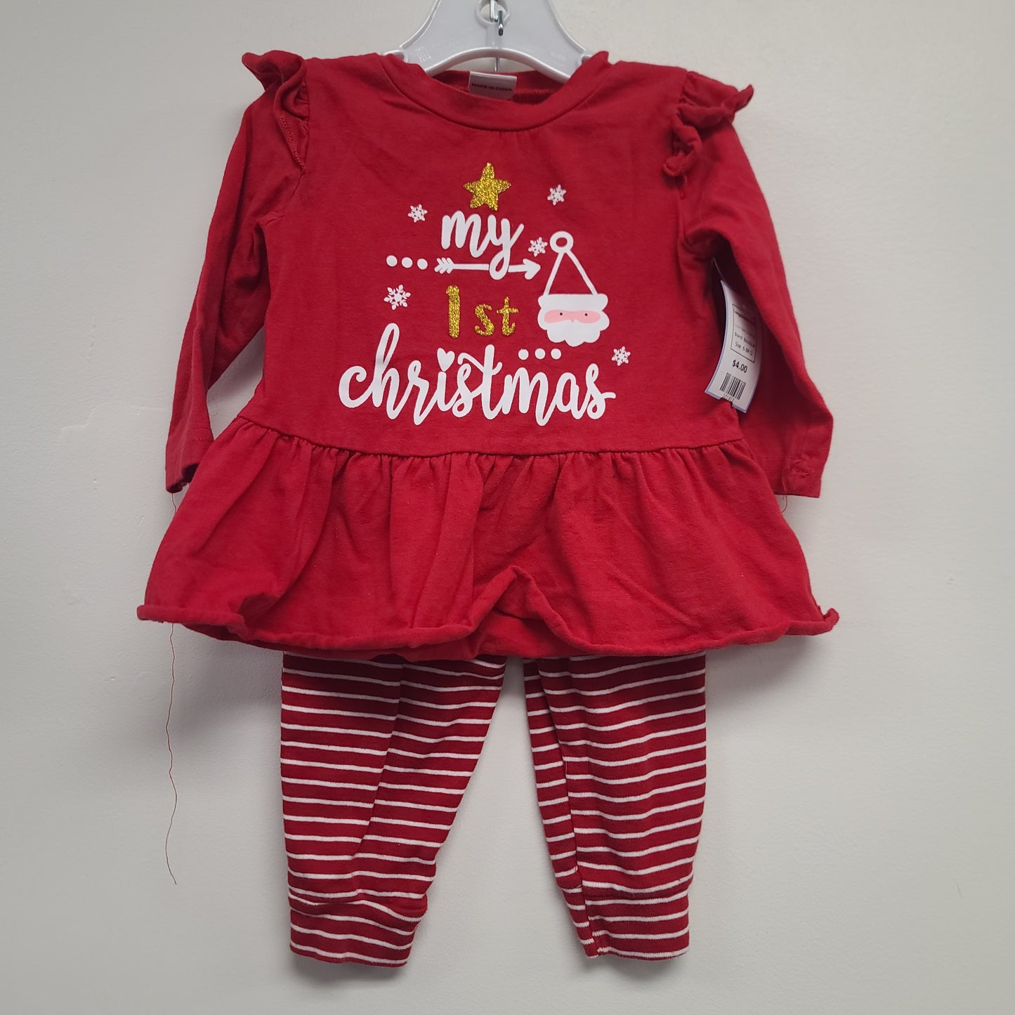 Red Christmas Boutique Longsleeve Shirt, 6-9M G