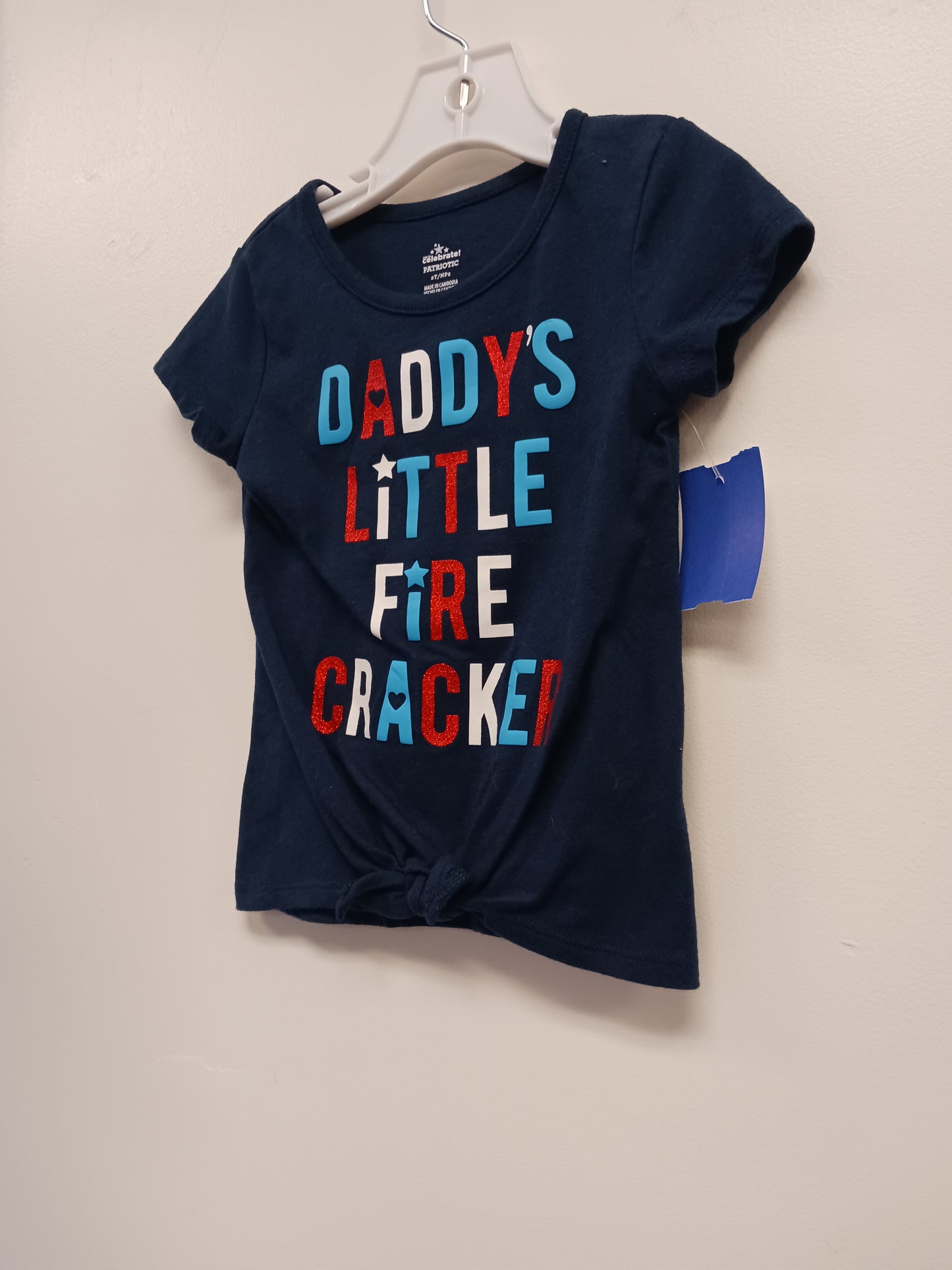 Navy Daddys Little Fire Cracker Way To Celebrate Shirt, 2T G