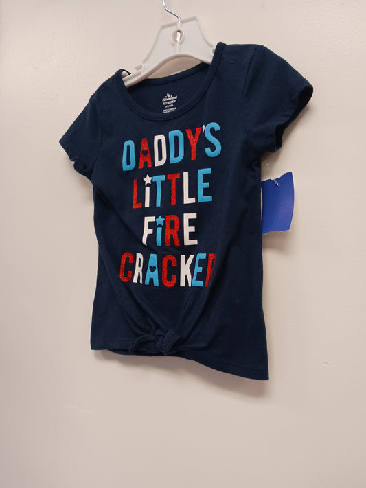 Navy Daddys Little Fire Cracker Way To Celebrate Shirt, 2T G