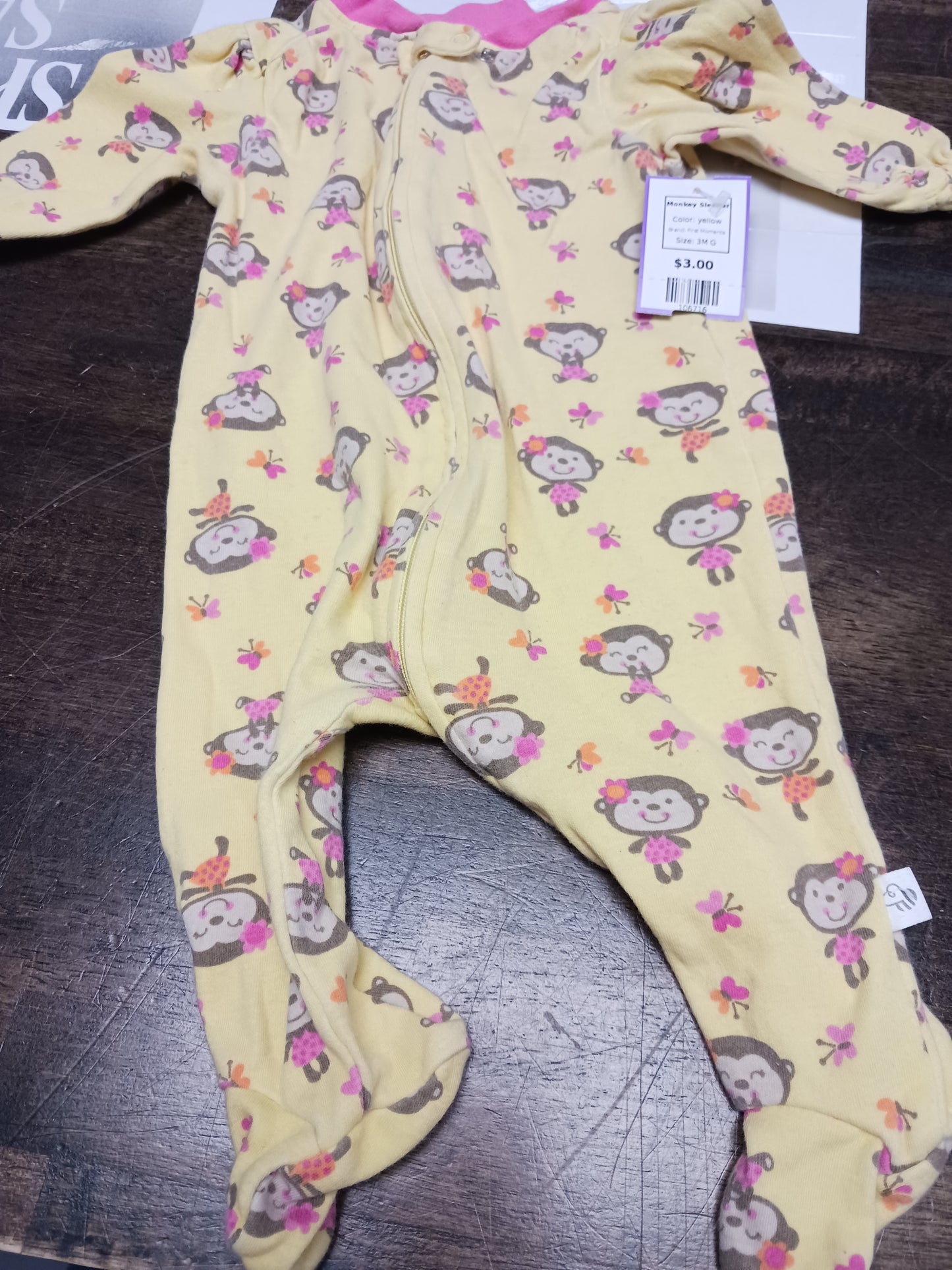 yellow First Moments Monkey Sleeper, 3M G
