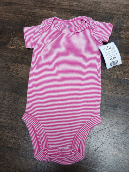 Pink/White Striped Carters Onesie, 3M G