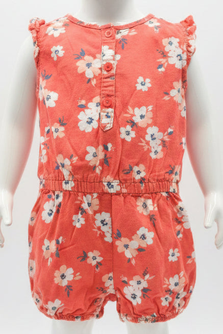Pink/White Flower Carters Short One Piece, 12M G