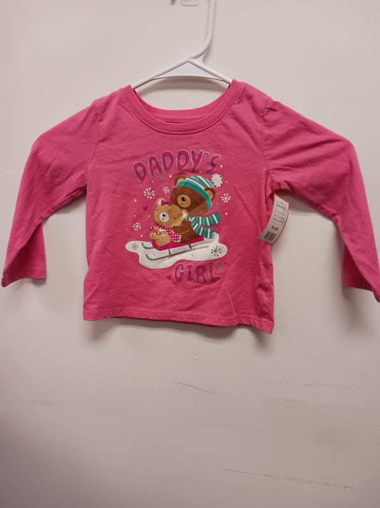 Pink Bear Sledding Childrens Place Longsleeve Shirt, 18-24M G