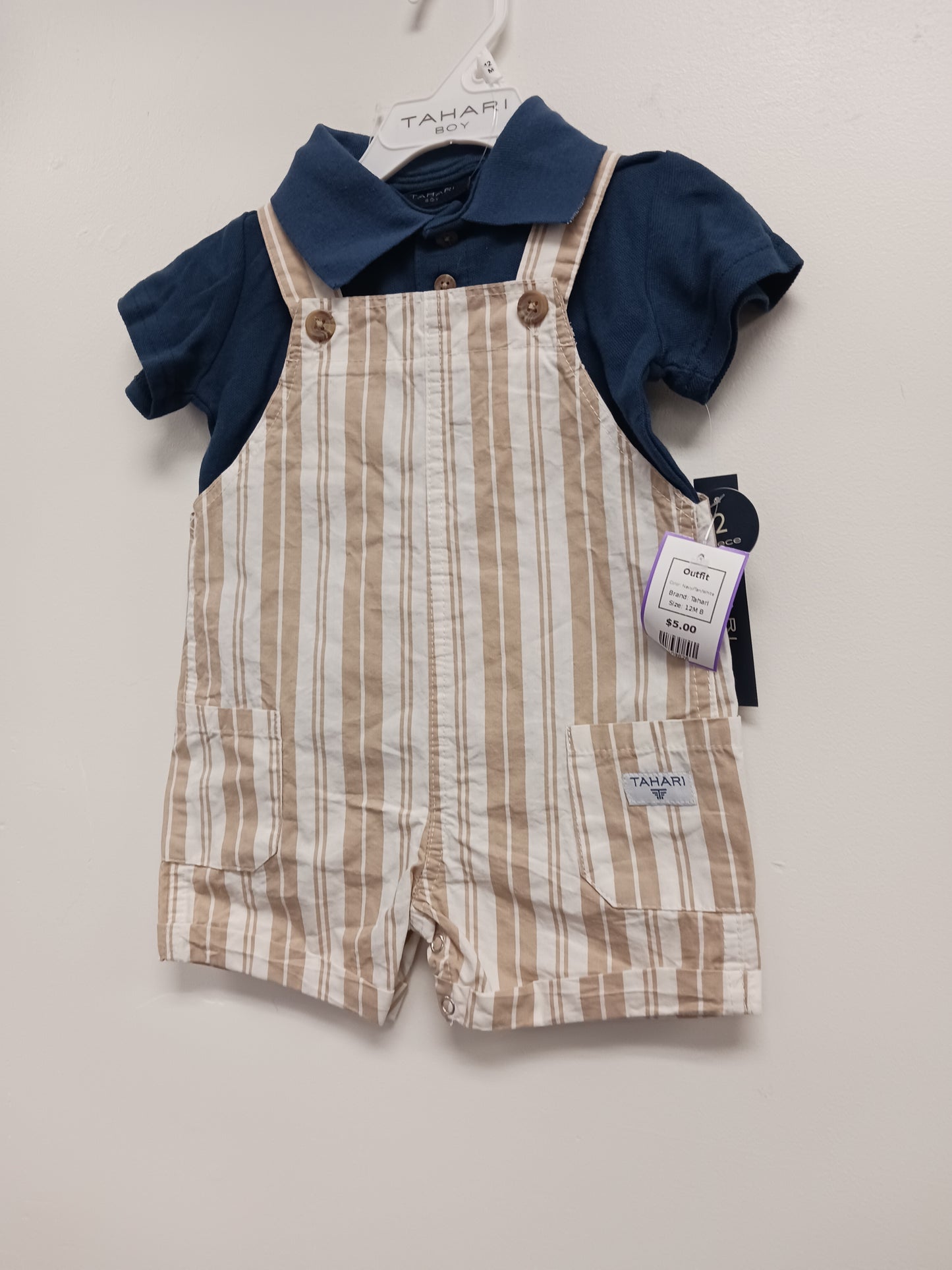 Navy/Tan/White Tahari Outfit, 12M B