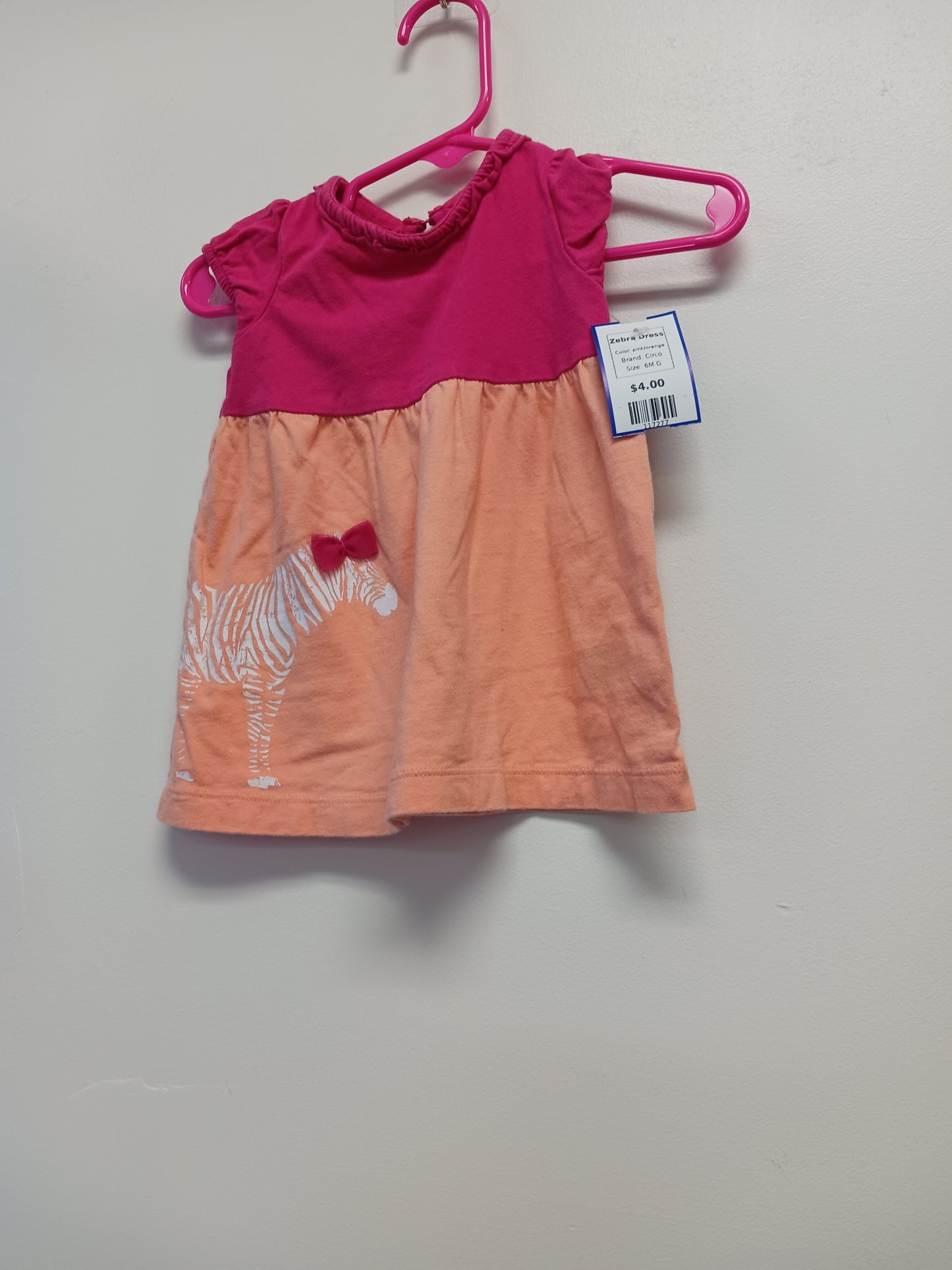 pink/orange Circo Zebra Dress, 6M G