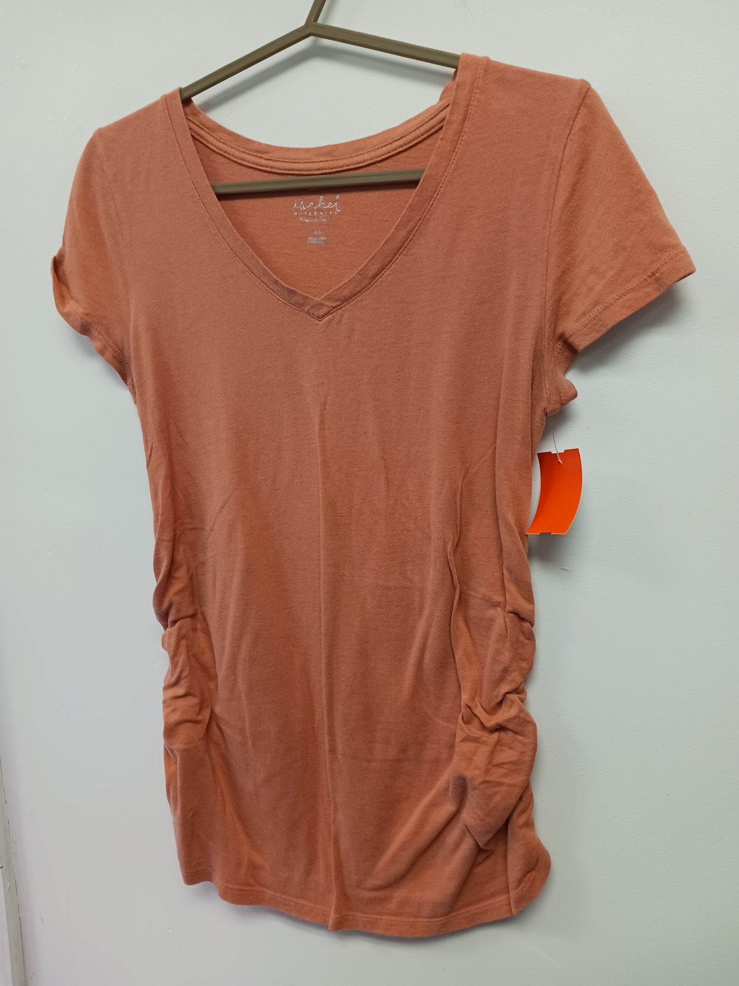 Orange Isabel V-Neck Tshirt, X-Small