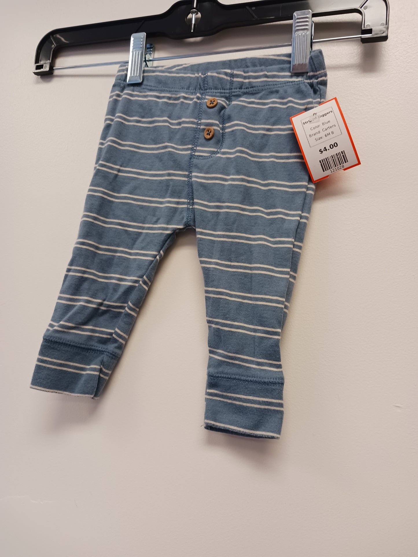 Blue Carters Striped Joggers, 6M B