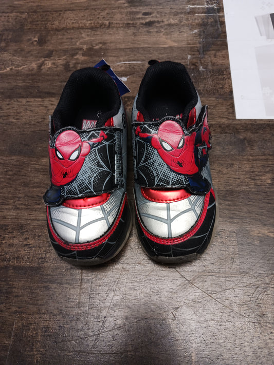 red/black Marvel Light Up Spiderman Sneakers, 8 B