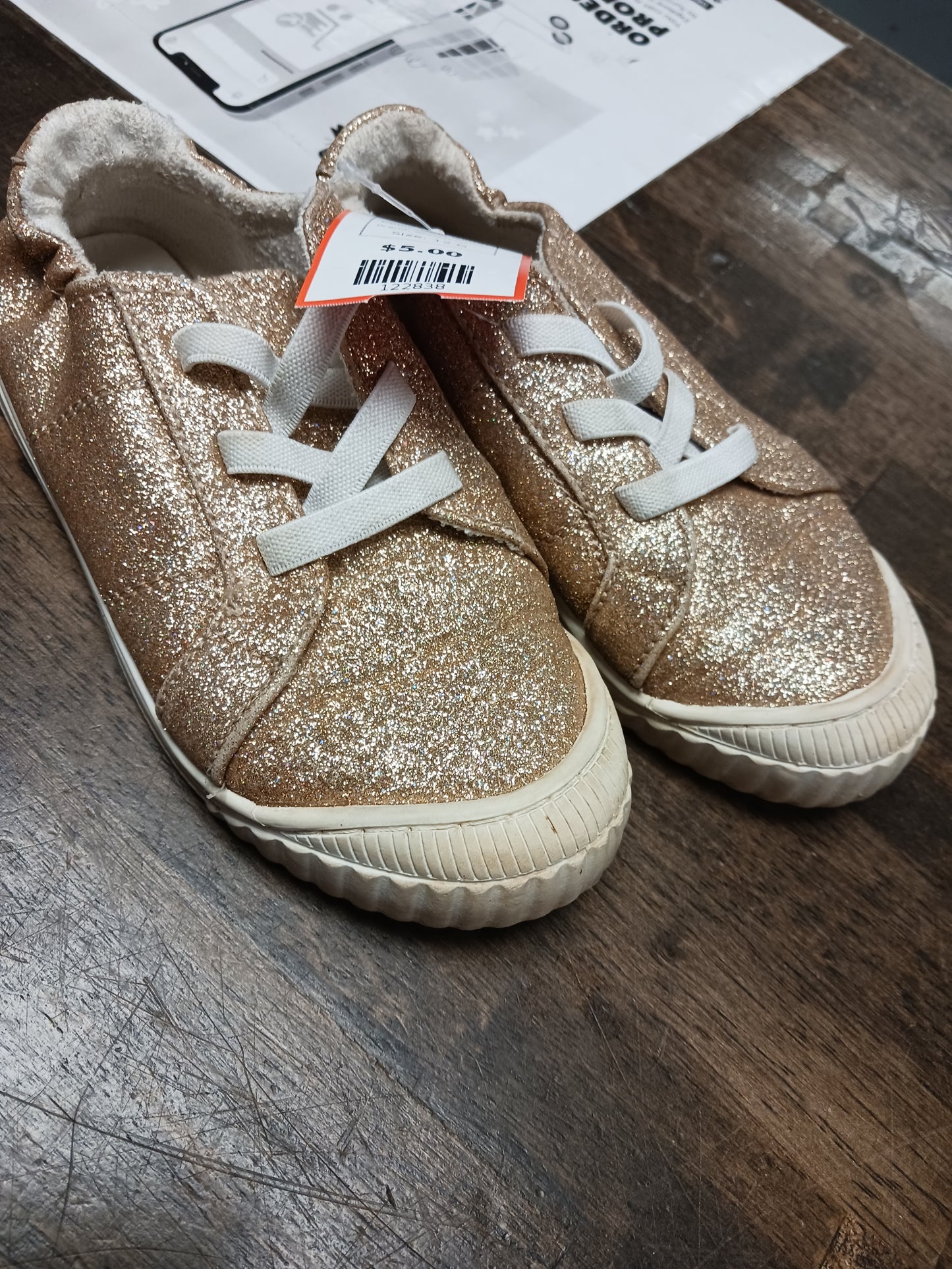 Gold Glitter Wonder Nation Sneakers, 12 G