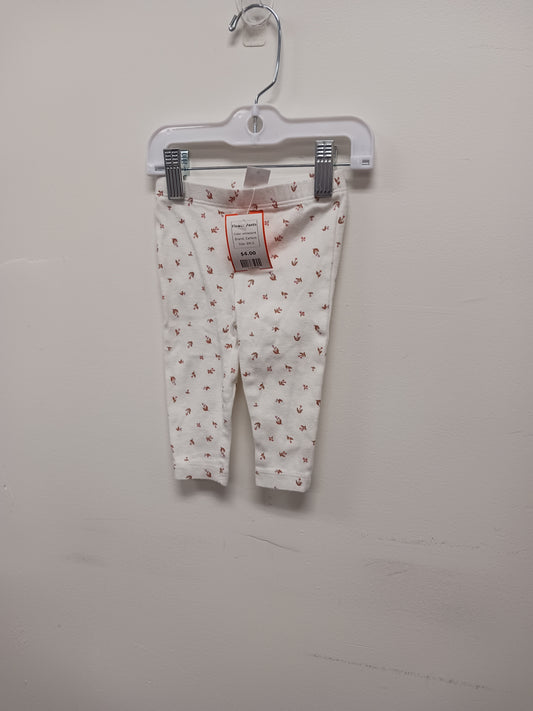 white/pink Carters Flower Pants, 6M G