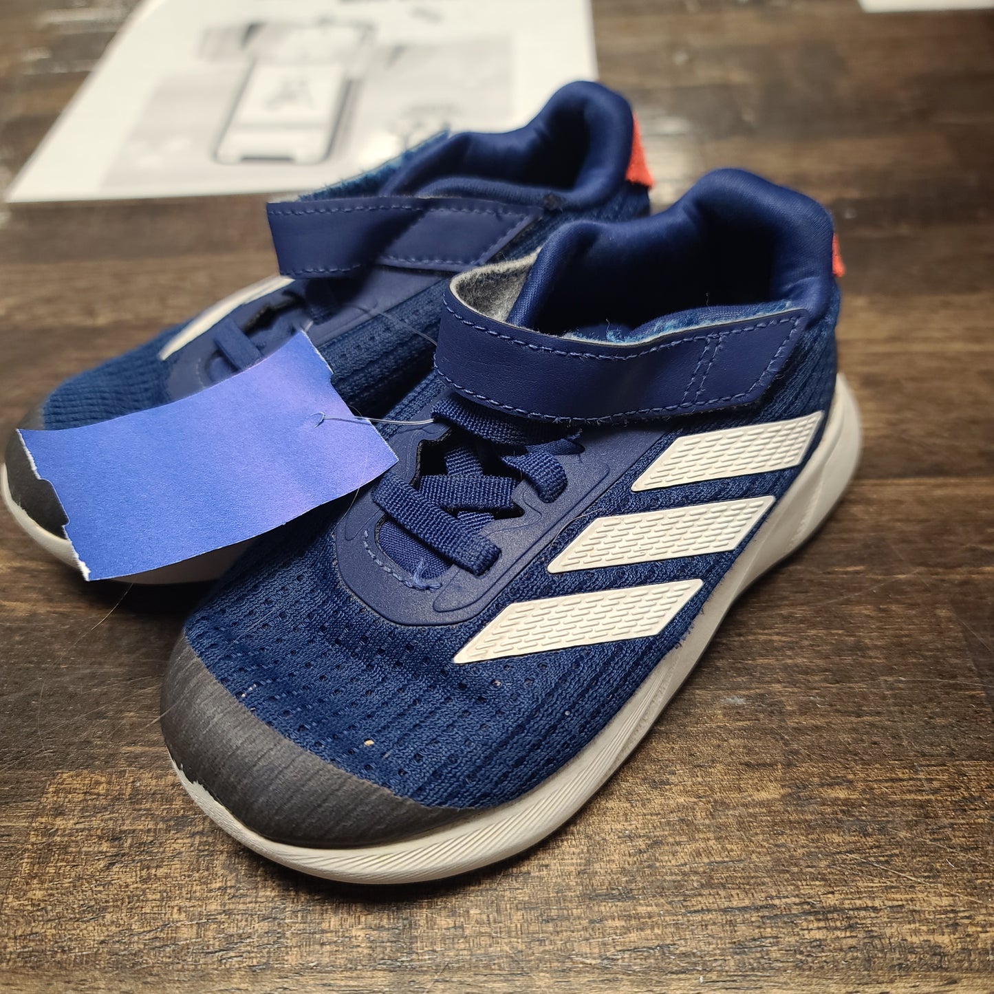 White/Blue Adidas Sneakers, 8