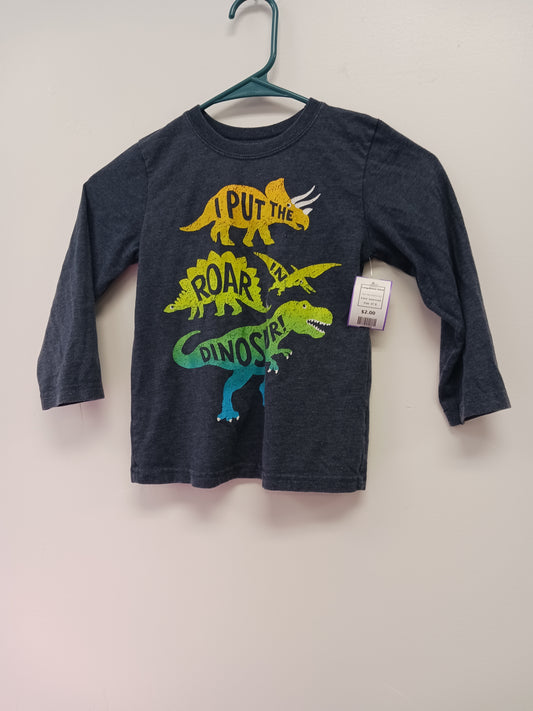 Navy/Colorful Dino Garanimals Longsleeve Shirt, 4T B