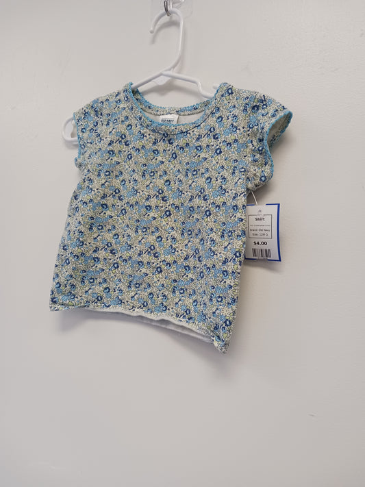 White/Blue/Green Flowers Old Navy Shirt, 12M G