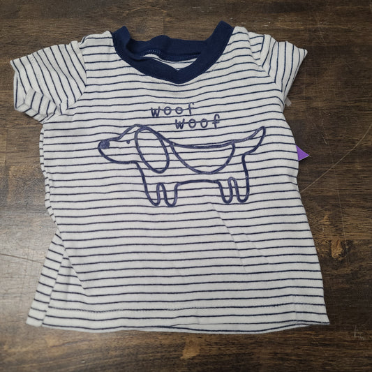white/blue stripe Carters Dog Shirt, 9M B